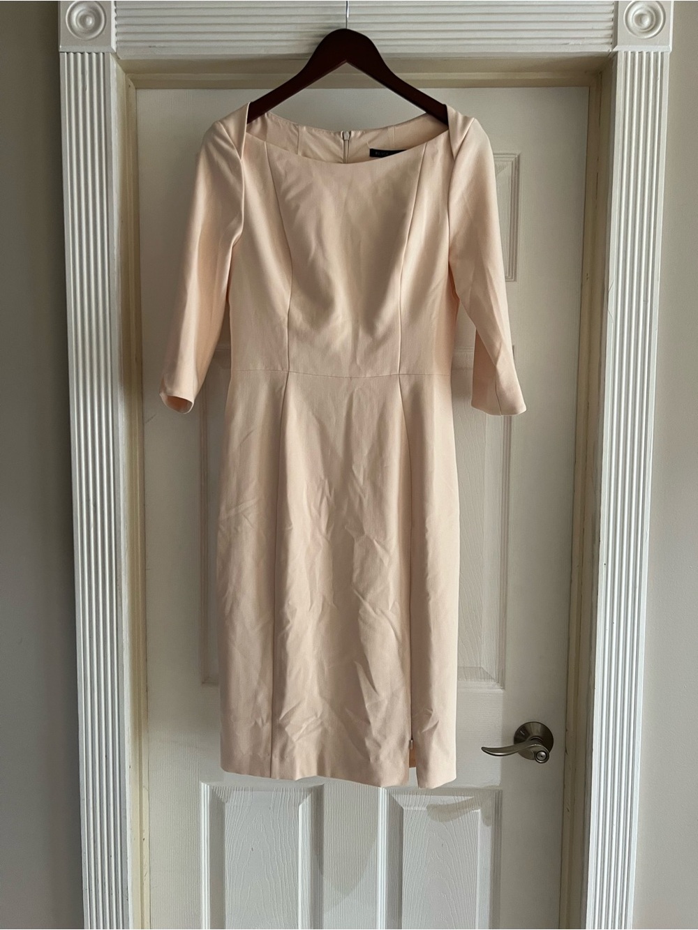 Black Halo 3/4 Sleeve Marissa Sheath Dress in Buttercream - Picture 5 of 10